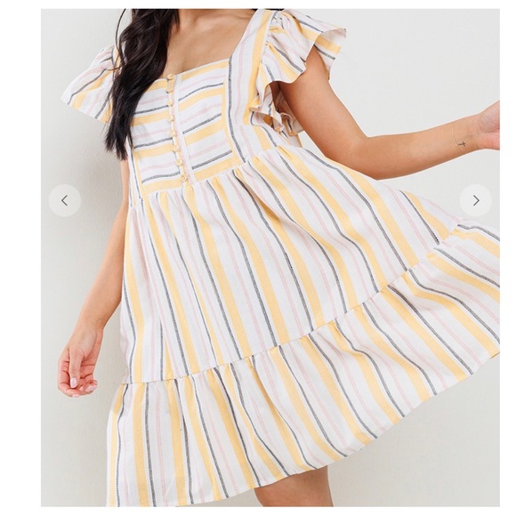 18 Boho Striped Tiered Dress - Picture 4 of 5